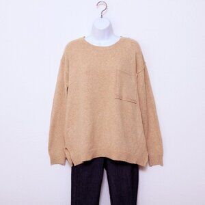 Becool Oversized Crew Neck Sweater Tan Women Size S / M